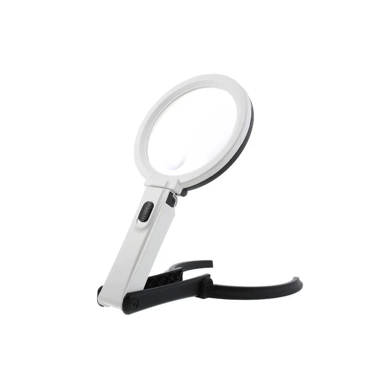 2 x 120mm Foldable Desk-type Handheld 10 LED Lighted Lamp Magnifier