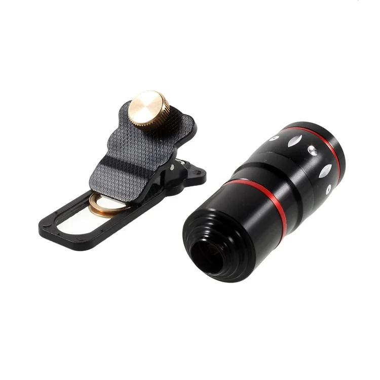 Universal Clip 4 in 1 10X Telephone Lens + Fish Eye Lens + Wide-angle & Macro Lens Kit for iPhone iPad Samsung LG Etc - White