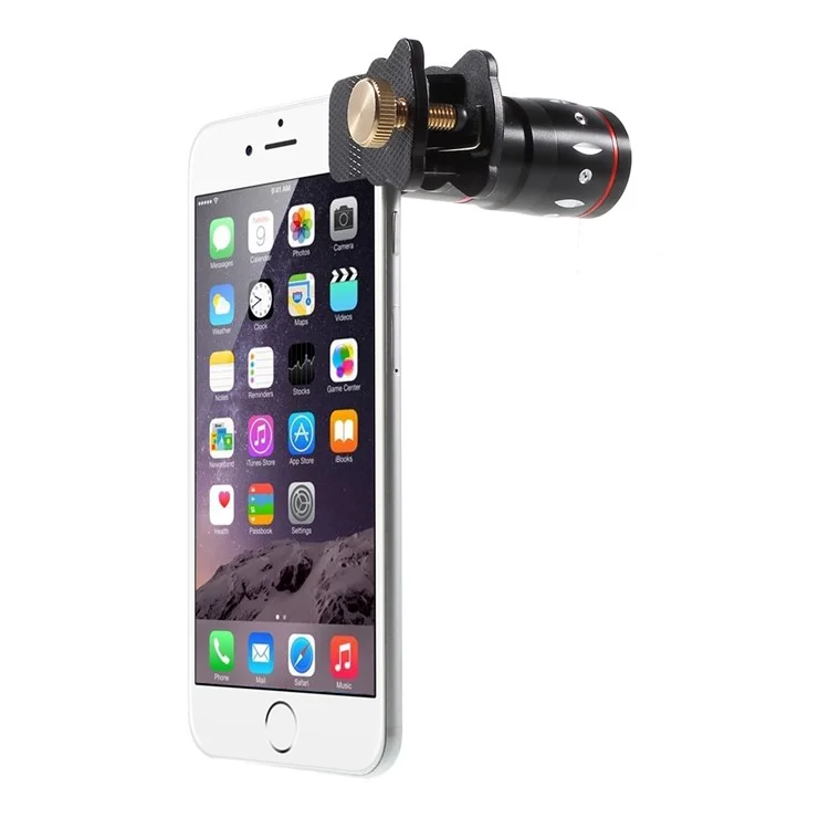 Universal Clip 4 in 1 10X Telephone Lens + Fish Eye Lens + Wide-angle & Macro Lens Kit for iPhone iPad Samsung LG Etc - White