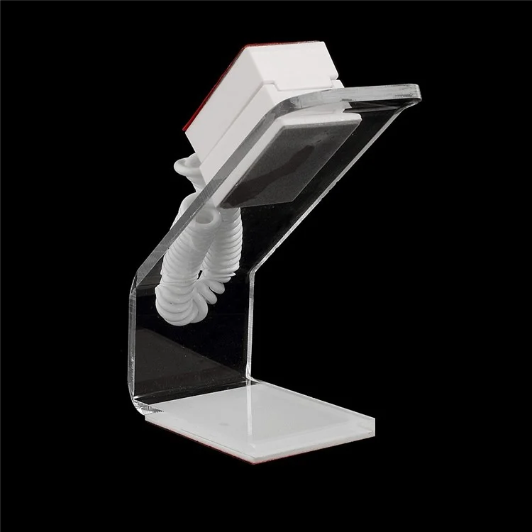 Anti-lost Retractable Cable Acrylic Phone Display Stand for iPhone Samsung LG Nokia Huawei MP4 MP3 etc