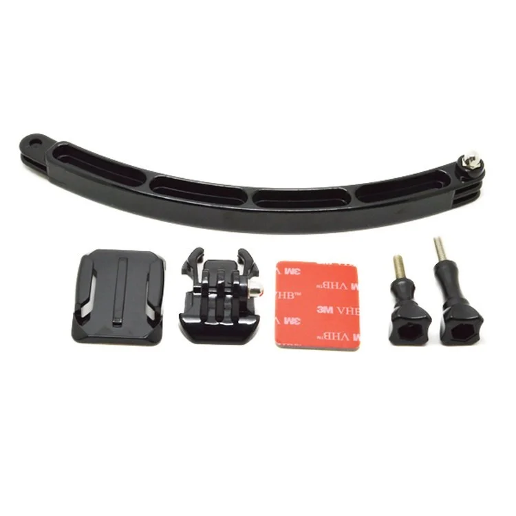 Helmet Extension Arm + Basic Buckle + Curved Adhesive Mount + Sticker + 2 x Screws for Gopro Hero 3+/3/2/1