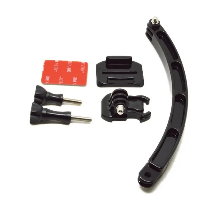 Helmet Extension Arm + Basic Buckle + Curved Adhesive Mount + Sticker + 2 x Screws for Gopro Hero 3+/3/2/1