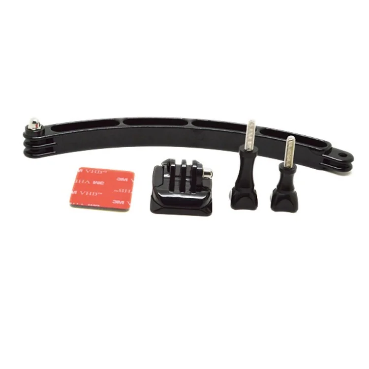 Helmet Extension Arm + Basic Buckle + Curved Adhesive Mount + Sticker + 2 x Screws for Gopro Hero 3+/3/2/1