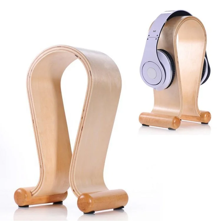 SAMDI Wooden Wood Headphone Display Stand Holder Hanger