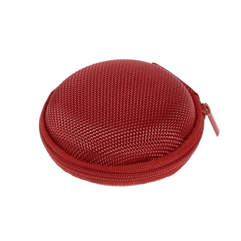 Portable Earphone Headphone Earbud Carrying Storage Bag Pouch - Red