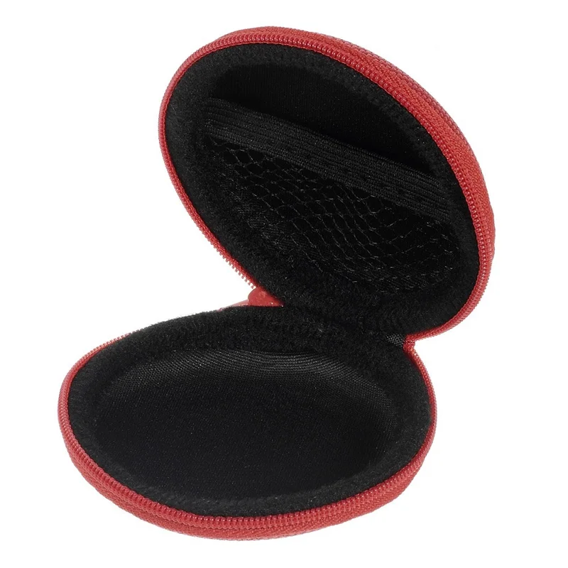 Portable Earphone Headphone Earbud Carrying Storage Bag Pouch - Red