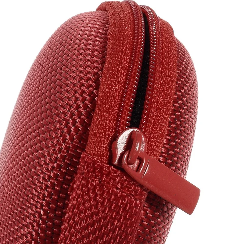 Portable Earphone Headphone Earbud Carrying Storage Bag Pouch - Red