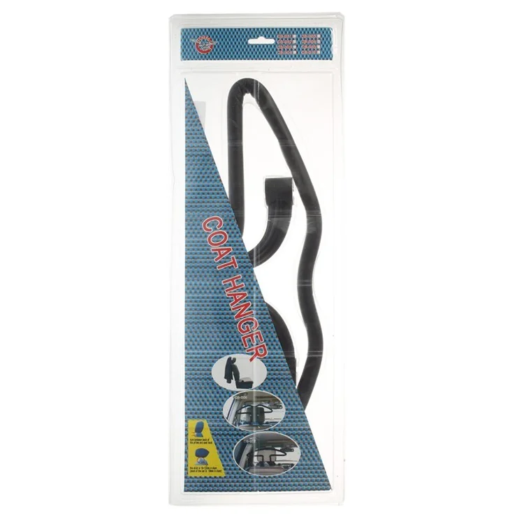 Chrome Steel Car Coat Hanger Seat Headrest Clothes Holder - Black
