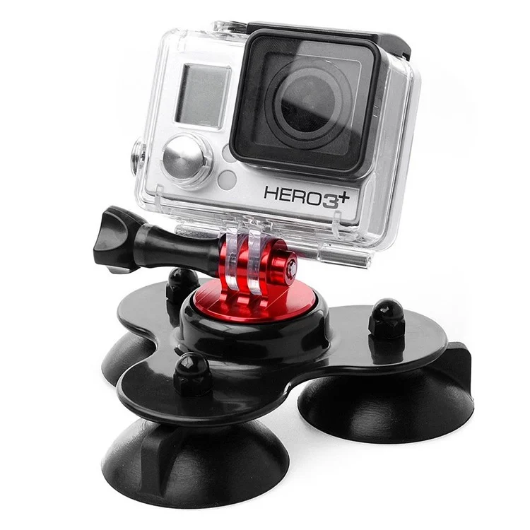Black Low Angle Car Triangle Suction Cup Mount Adapter w/ Screw for Gopro Hero 2 3 3+
