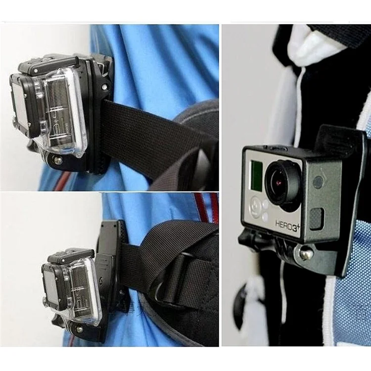 360 Degree Rotary Backpack Strap Quick Release Clamp Mount for Gopro 3+ 3 2