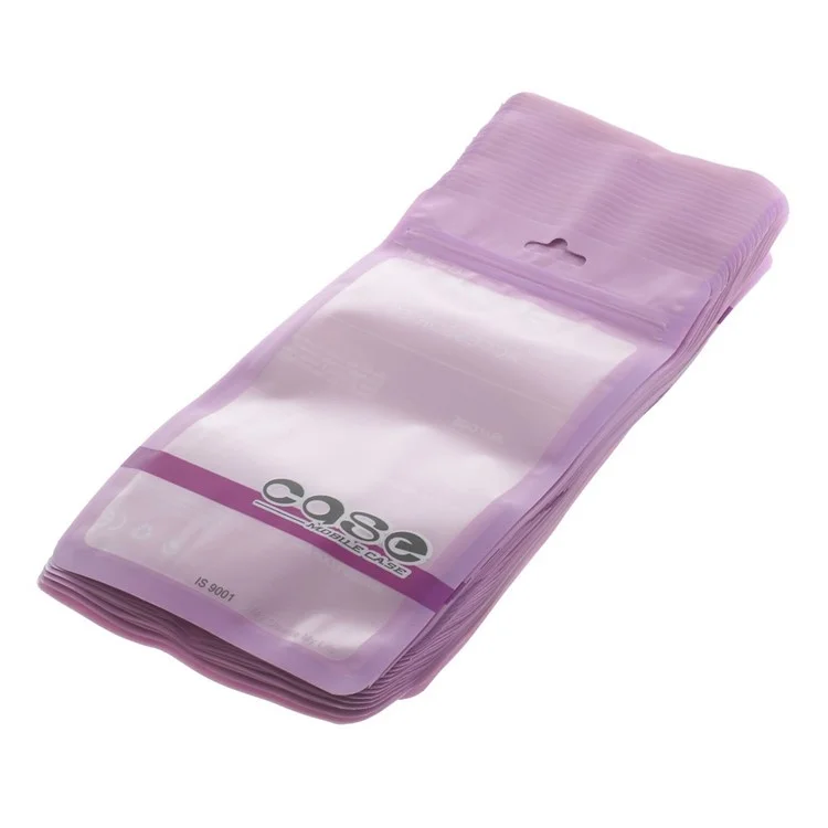 Purple 50Pcs/Lot Waterproof Ziplock Packging Bag for Phone Case, Size: 17.5 x 10.5cm