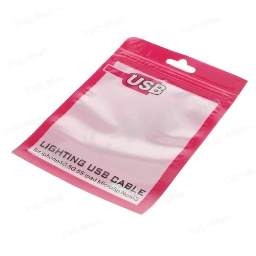 50Pcs/Lot Waterproof Ziplock Bags Packging Bag for Lighting USB Cable, Size: 10.5 x 9cm - Rose