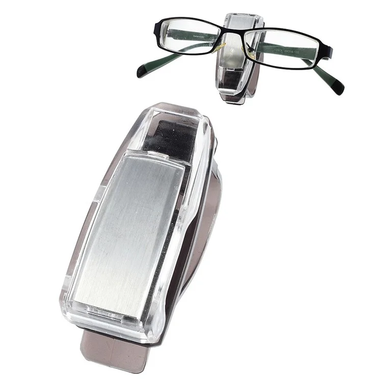 Car Visor Glasses Clip Sunglasses Ticket Holder - Silver