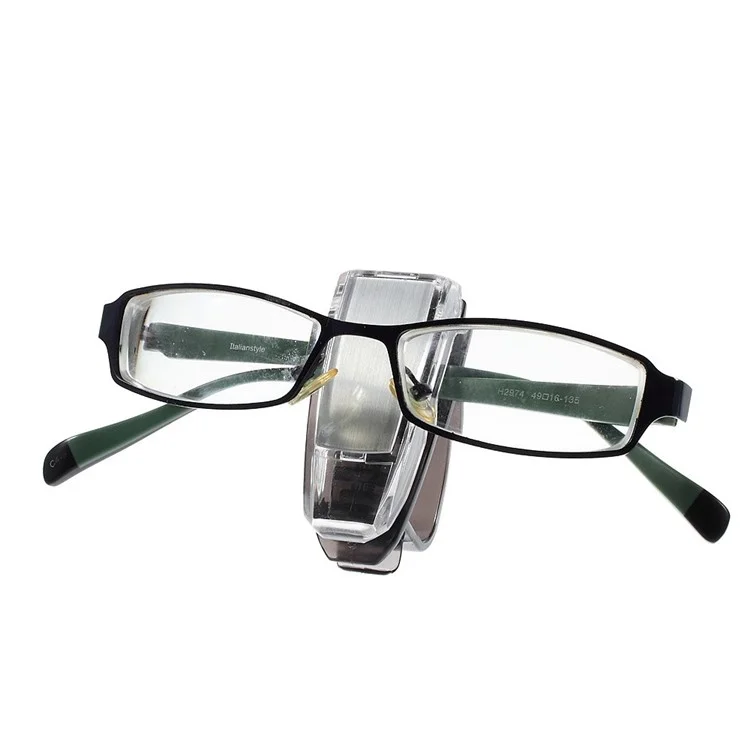 Car Visor Glasses Clip Sunglasses Ticket Holder - Silver