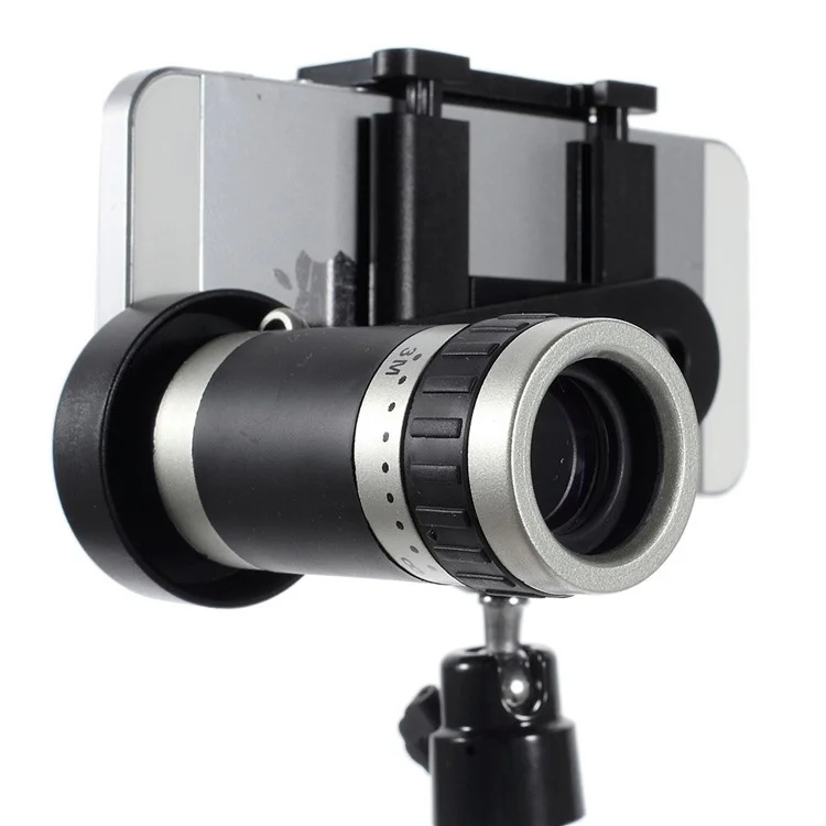 8X Zoom Mobile Phone Telescope Camera Lens + Mini Tripod + Adjustable Holder