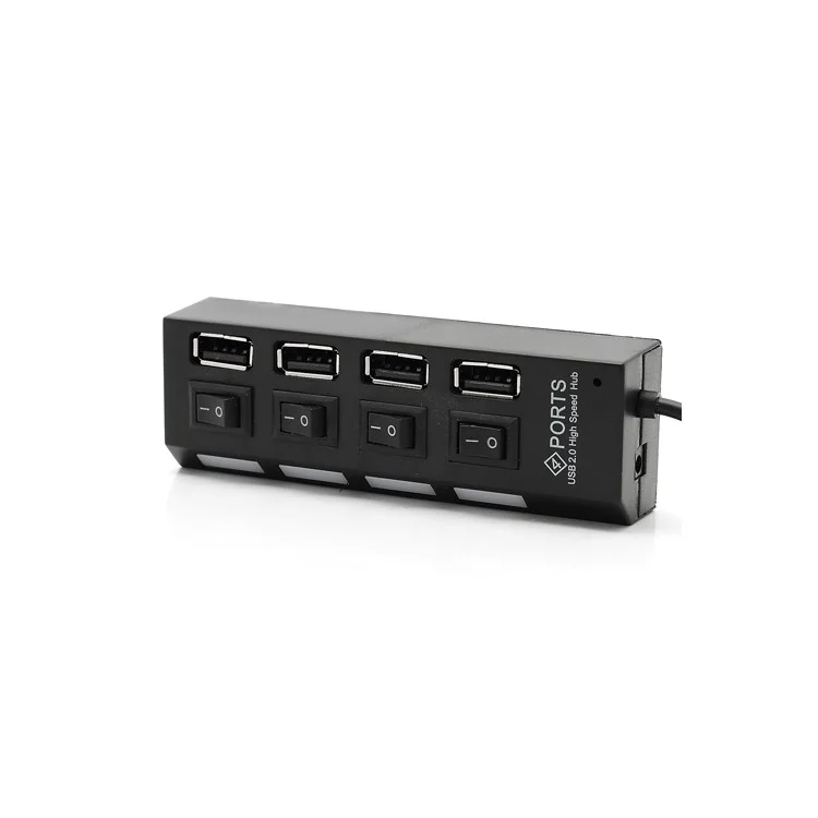 4 Port Hi-Speed USB 2.0 HUB ON/OFF Switch for Laptop PC - Black