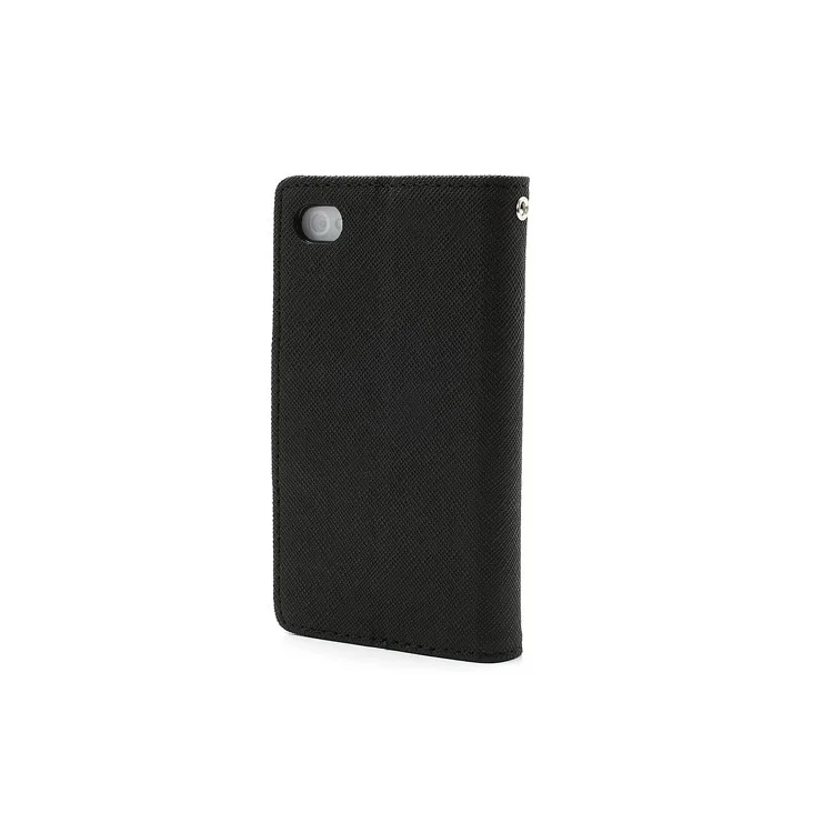 Mercury Fancy Diary PU Leather Wallet Flip Case for iPhone 4 4S - Black