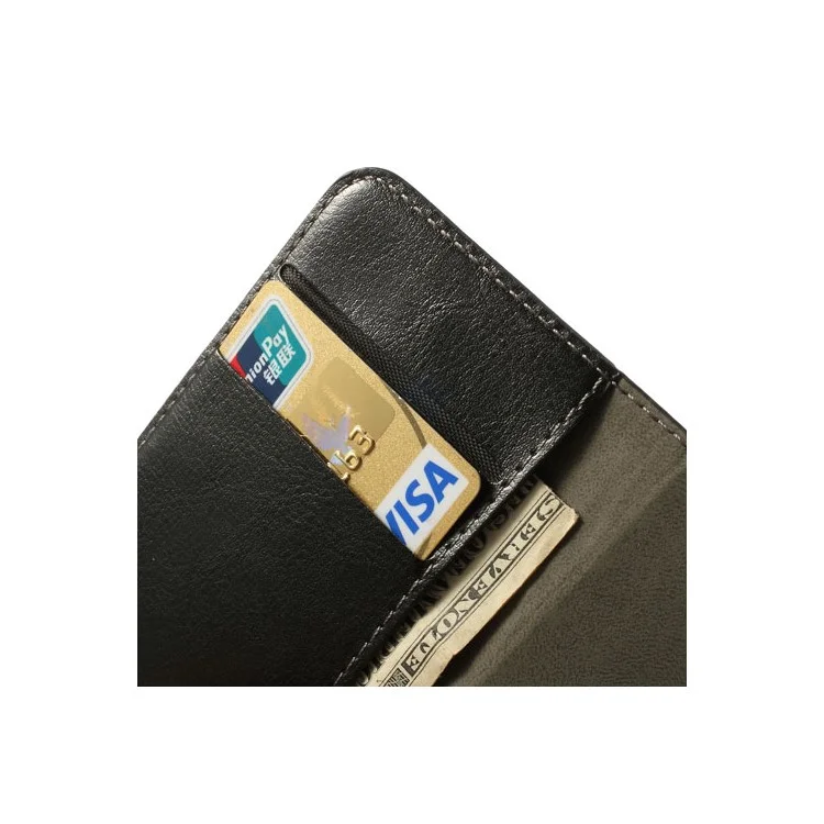Black Crazy Horse Wallet Leather Case Stand for iPhone 4 4s