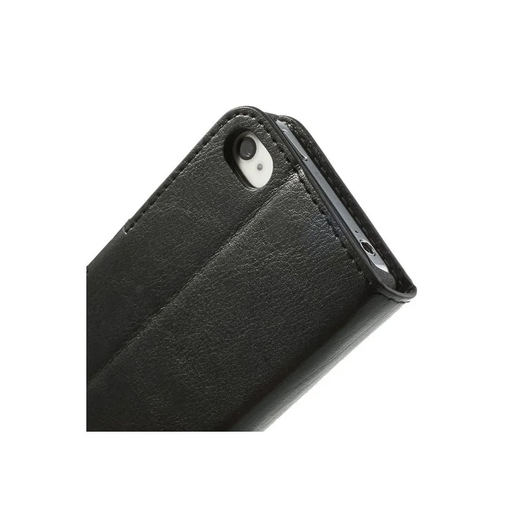 Black Crazy Horse Wallet Leather Case Stand for iPhone 4 4s
