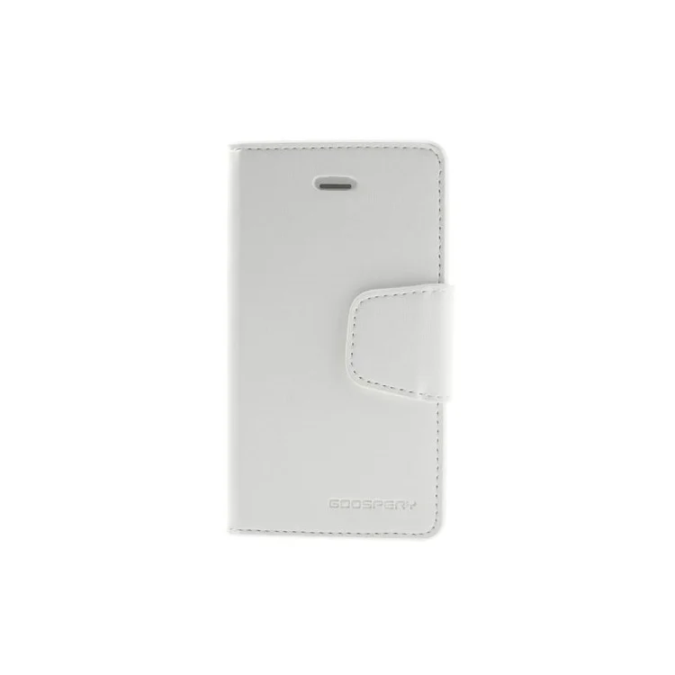 Mercury Goospery Sonata Diary Leather Wallet Case for iPhone 4s 4 w/ Stand - White