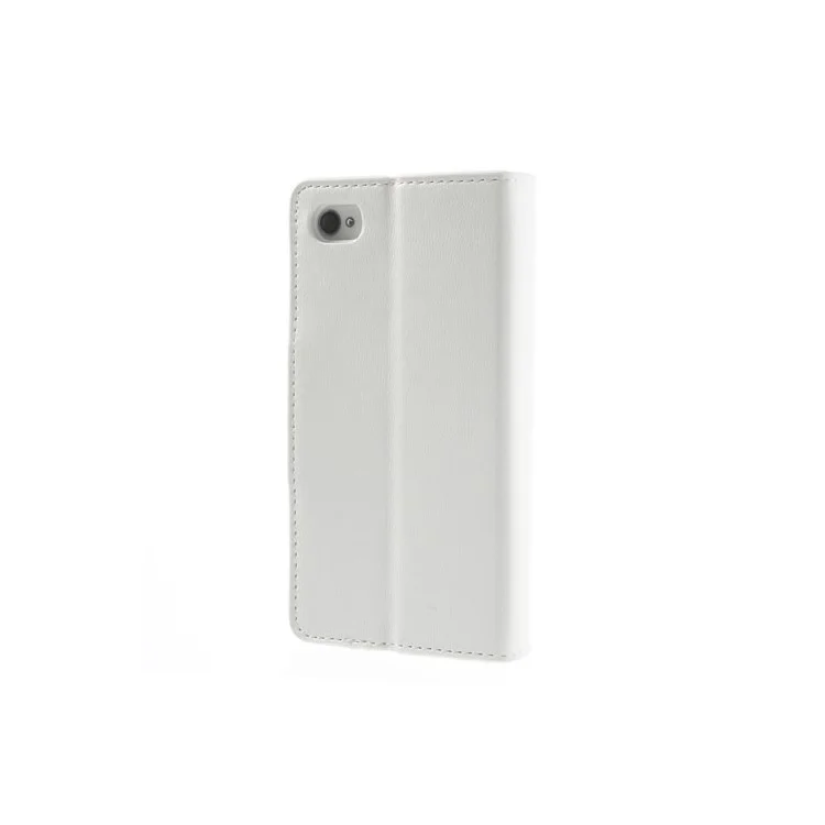 Mercury Goospery Sonata Diary Leather Wallet Case for iPhone 4s 4 w/ Stand - White
