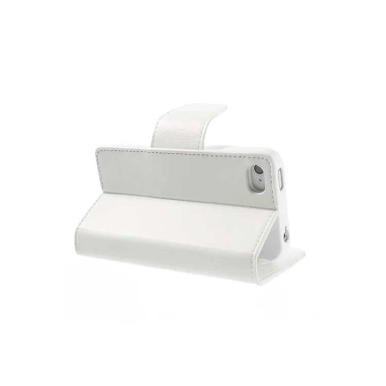 Mercury Goospery Sonata Diary Leather Wallet Case for iPhone 4s 4 w/ Stand - White