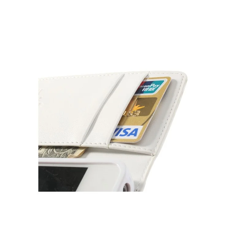 Mercury Goospery Sonata Diary Leather Wallet Case for iPhone 4s 4 w/ Stand - White