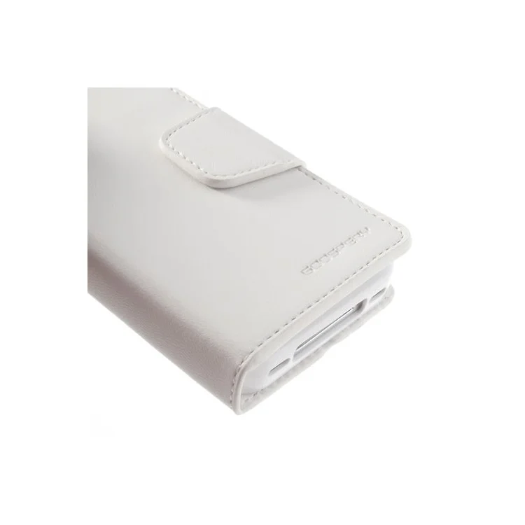 Mercury Goospery Sonata Diary Leather Wallet Case for iPhone 4s 4 w/ Stand - White