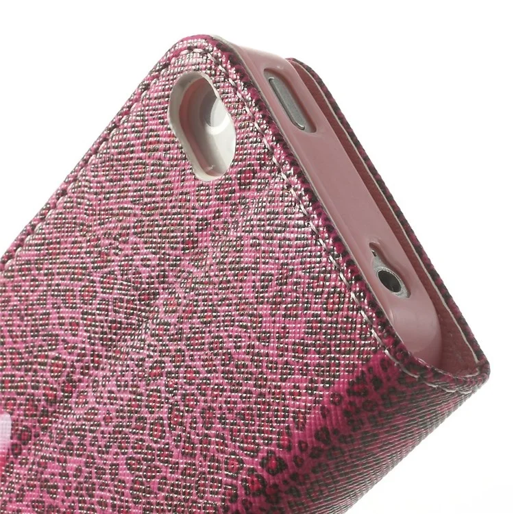 For iPhone 4s 4 Magnetic Rose Leopard & Bowknot Pattern Leather Wallet Stand Cover