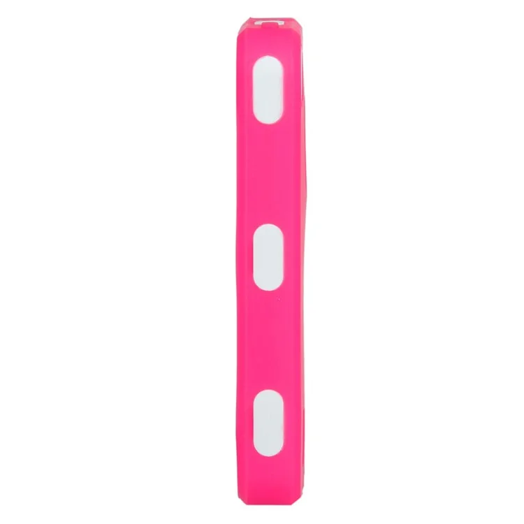 Impact-resistant PC + Silicone Defender Case for iPhone 4 4S - White / Rose
