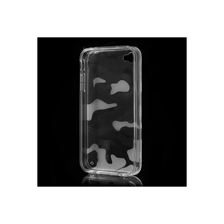 Transparent Camouflage Plastic & TPU Hybrid Case for iPhone 4s 4