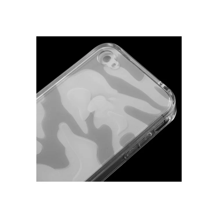 Transparent Camouflage Plastic & TPU Hybrid Case for iPhone 4s 4