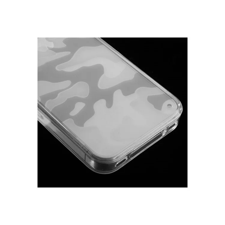 Transparent Camouflage Plastic & TPU Hybrid Case for iPhone 4s 4