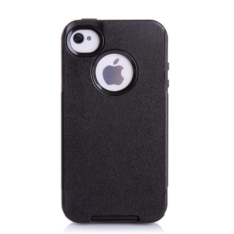 PC + TPU Shockproof and Drop-resistant Shield Case for iPhone 4s 4 - Black