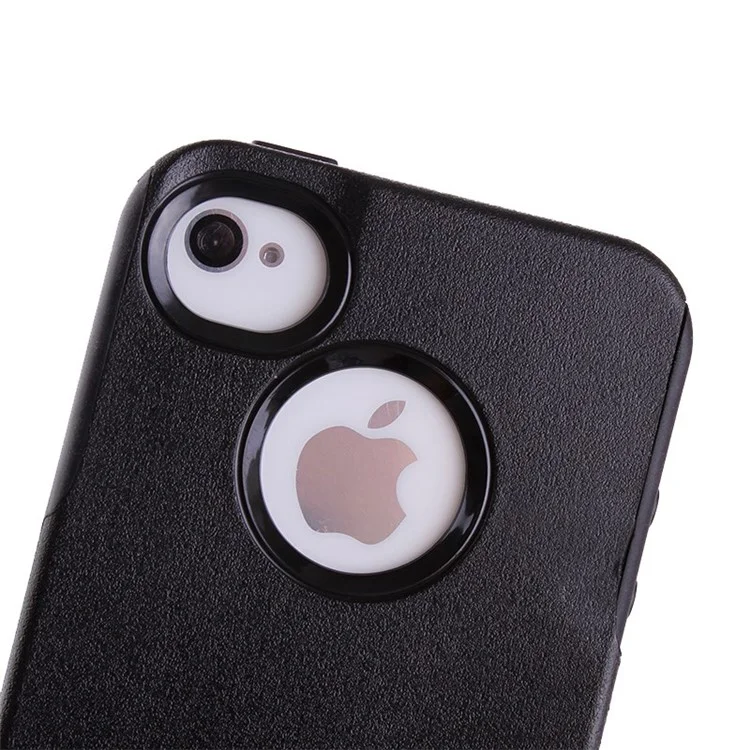 PC + TPU Shockproof and Drop-resistant Shield Case for iPhone 4s 4 - Black