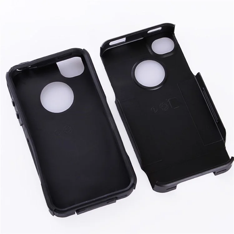 PC + TPU Shockproof and Drop-resistant Shield Case for iPhone 4s 4 - Black