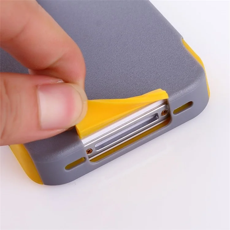 PC + TPU Shockproof and Drop-resistant Shell for iPhone 4s 4 - Yellow / Grey