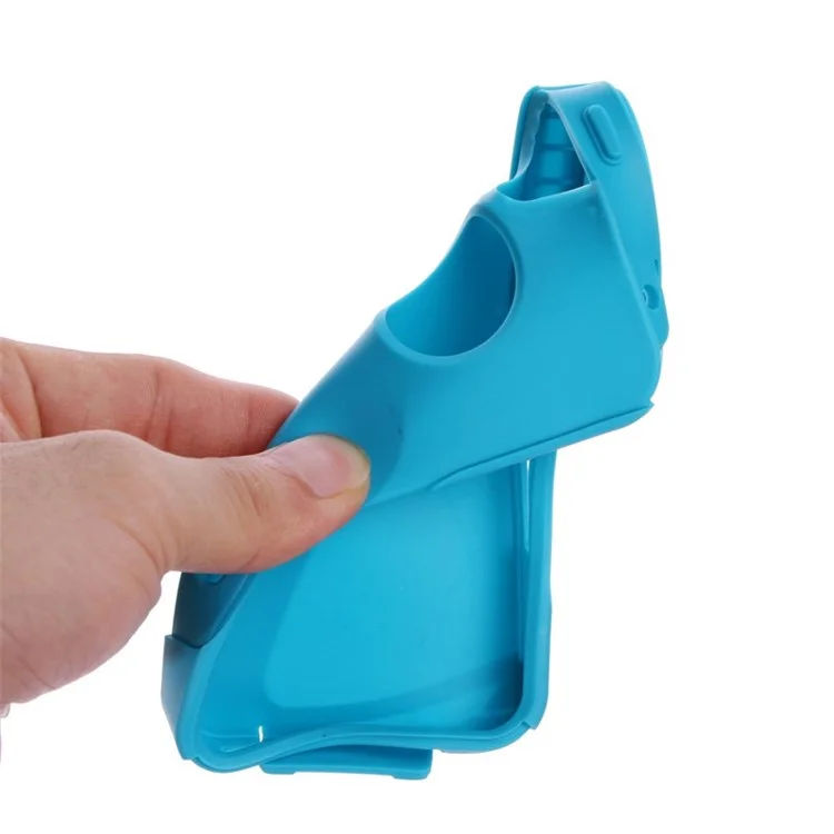 For iPhone 4s 4 PC + TPU Shockproof and Drop-resistant Case Cover - Light Blue