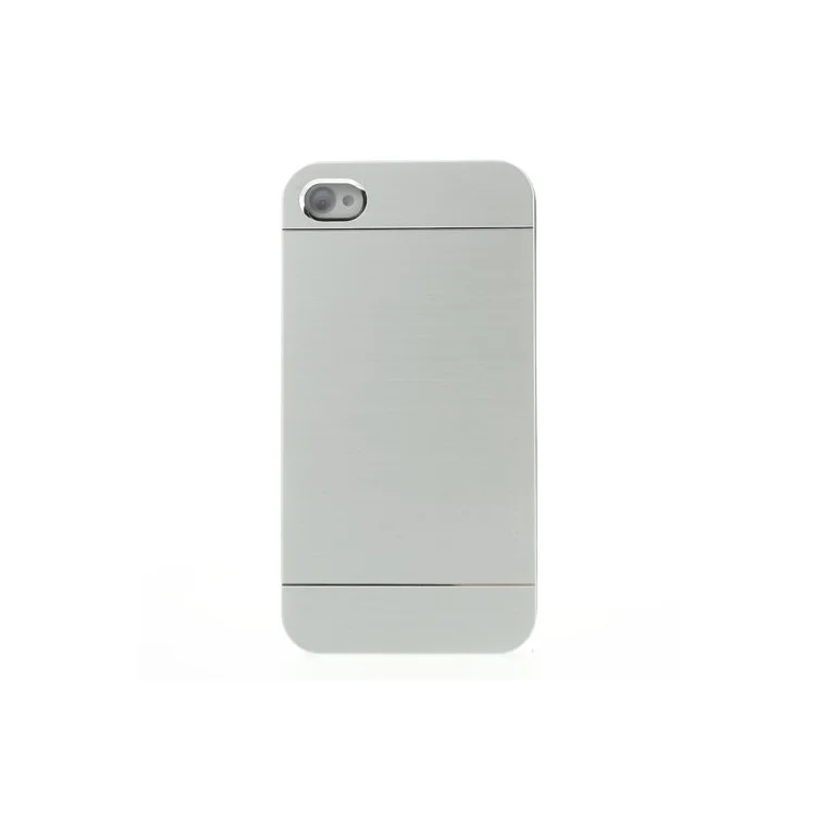 Silver MOTOMO Brushed Aluminum Metal Hard Shield Shell for iPhone 4 4S