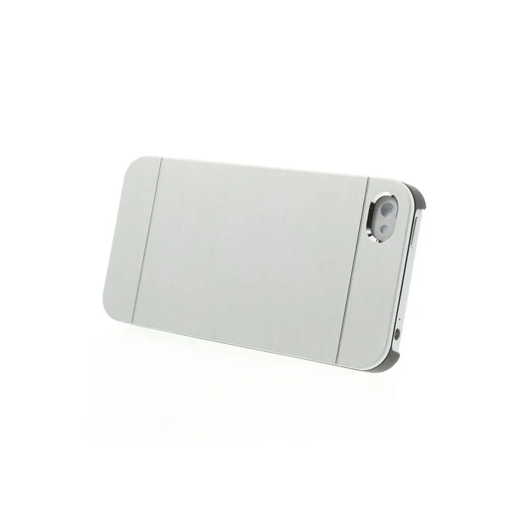 Silver MOTOMO Brushed Aluminum Metal Hard Shield Shell for iPhone 4 4S