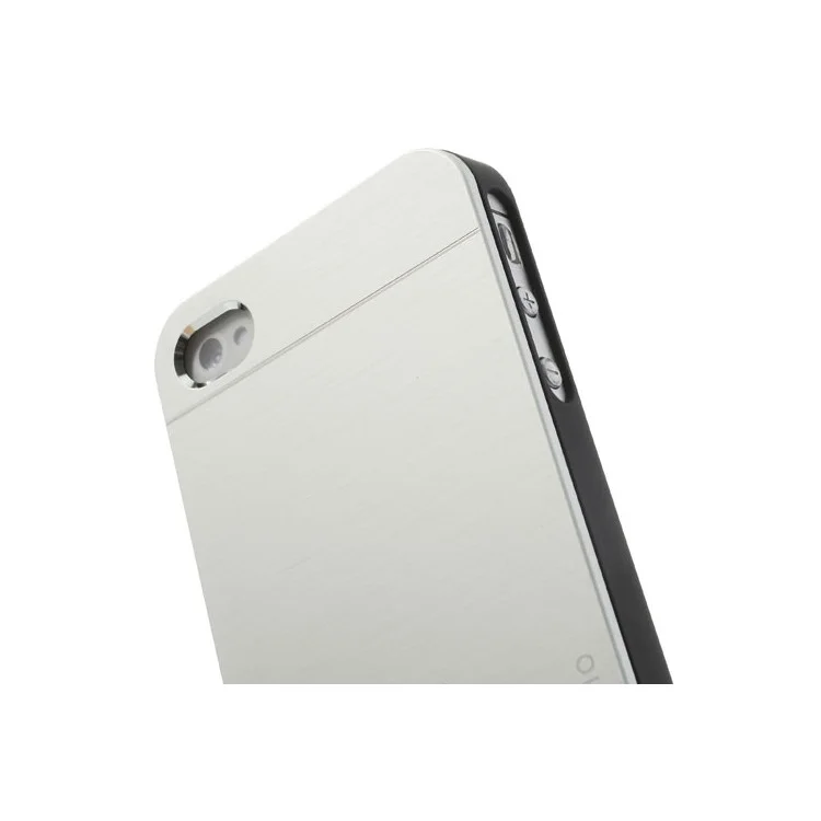 Silver MOTOMO Brushed Aluminum Metal Hard Shield Shell for iPhone 4 4S