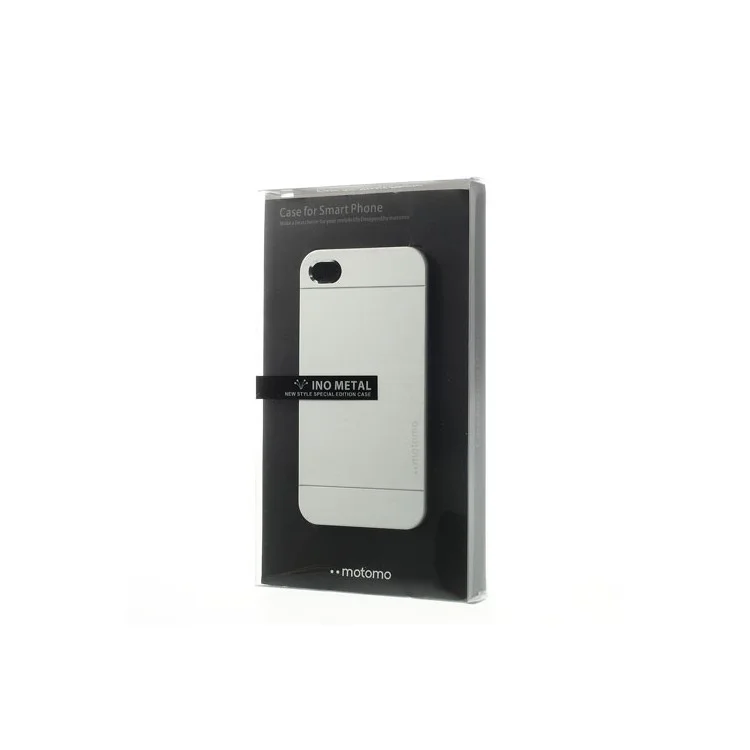 Silver MOTOMO Brushed Aluminum Metal Hard Shield Shell for iPhone 4 4S