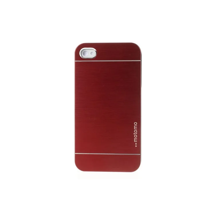 Red MOTOMO for iPhone 4 4S Brushed Aluminum Metal Hard Case Accessory