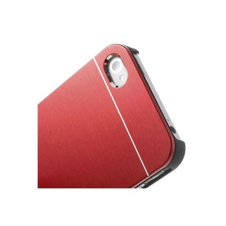 Red MOTOMO for iPhone 4 4S Brushed Aluminum Metal Hard Case Accessory