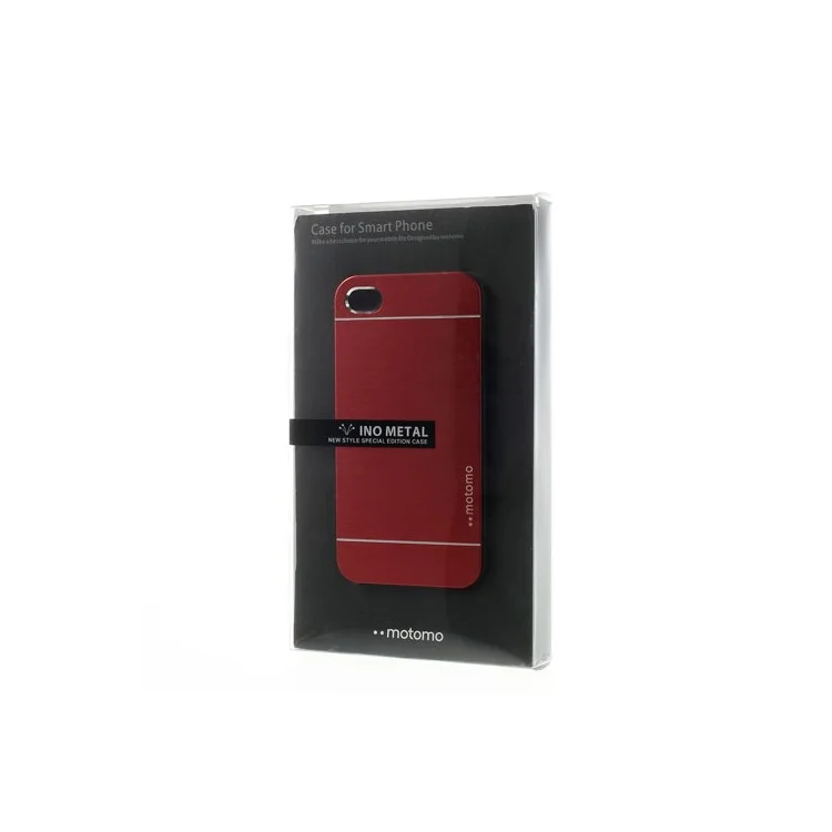 Red MOTOMO for iPhone 4 4S Brushed Aluminum Metal Hard Case Accessory