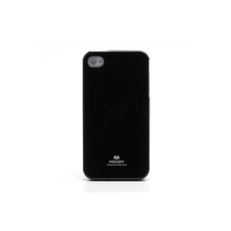 Mercury Shimmering Powder TPU Gel Case Cover for iPhone 4 4S - Black