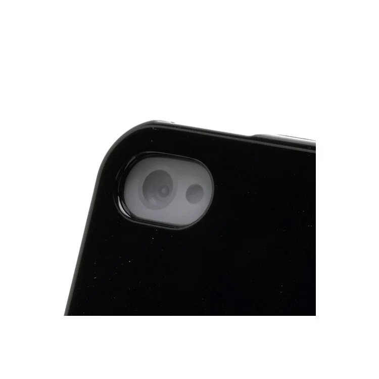 Mercury Shimmering Powder TPU Gel Case Cover for iPhone 4 4S - Black