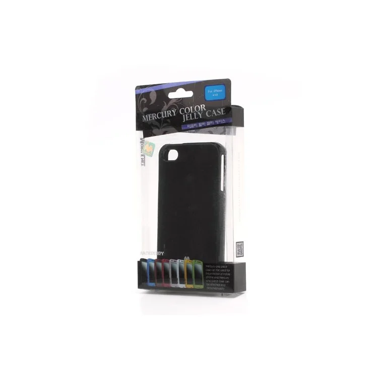 Mercury Shimmering Powder TPU Gel Case Cover for iPhone 4 4S - Black