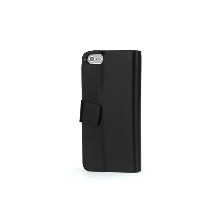 Doormoon Genuine Real Wallet Leather Case for iPhone 5 with Stand - Black