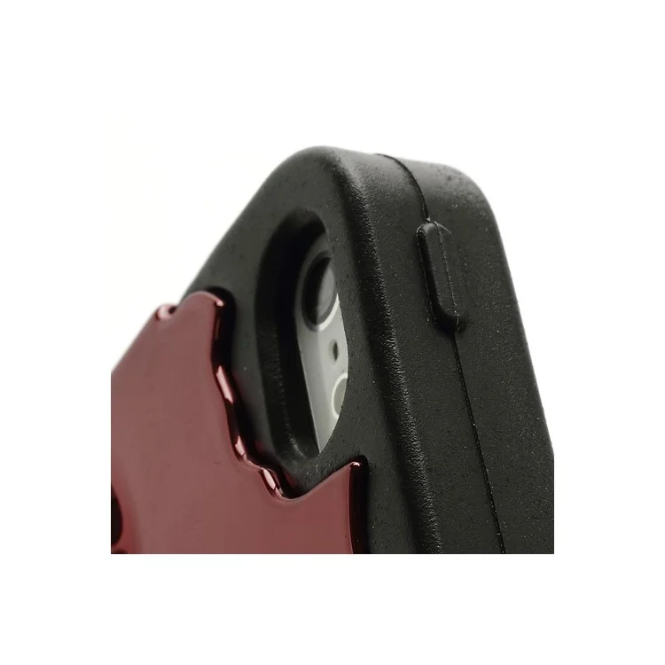 New Skull Head Soft Silicone Hard Plating Hybrid Case for iPhone 5 - Black / Red